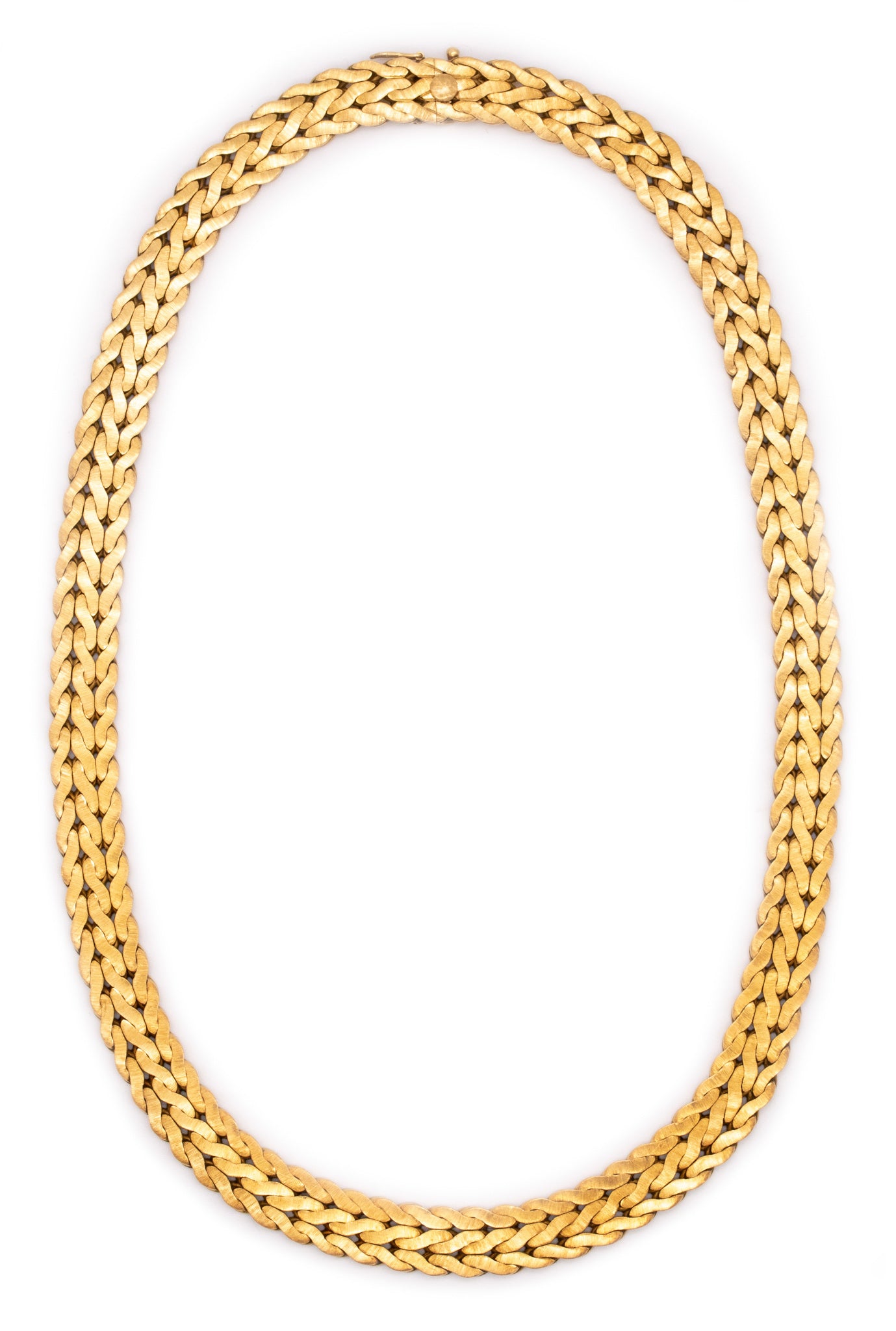 MARIO BUCCELLATI MILAN 18 KT YELLOW GOLD DAMASK BRAIDED NECKLACE