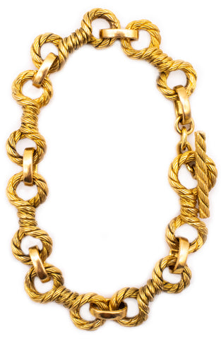 BVLGARI ROMA 1970 BY GEORGE L'ENFANT RARE 18 KT YELLOW TWISTED KNOTS GOLD BRACELET