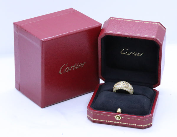 CARTIER PARIS 18 KT GOLD 3.15 CT DIAMONDS DOME SAUVAGE RING