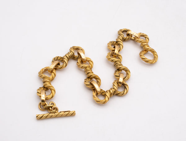 BVLGARI ROMA 1970 BY GEORGE L'ENFANT RARE 18 KT YELLOW TWISTED KNOTS GOLD BRACELET