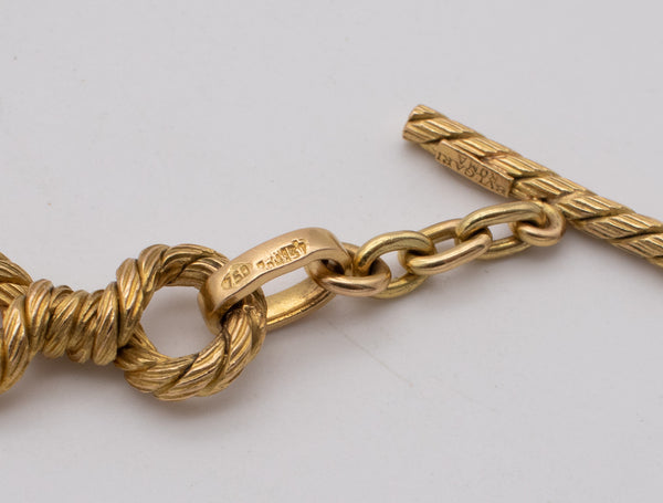 BVLGARI ROMA 1970 BY GEORGE L'ENFANT RARE 18 KT YELLOW TWISTED KNOTS GOLD BRACELET