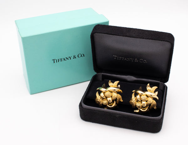 *Tiffany & Co. 1970 rare vintage free form woven earrings in solid 18 kt yellow gold