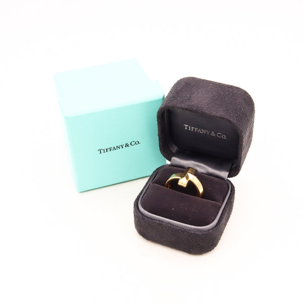 *Tiffany & Co. Large T1 ring in Solid 18 kt yellow gold with box