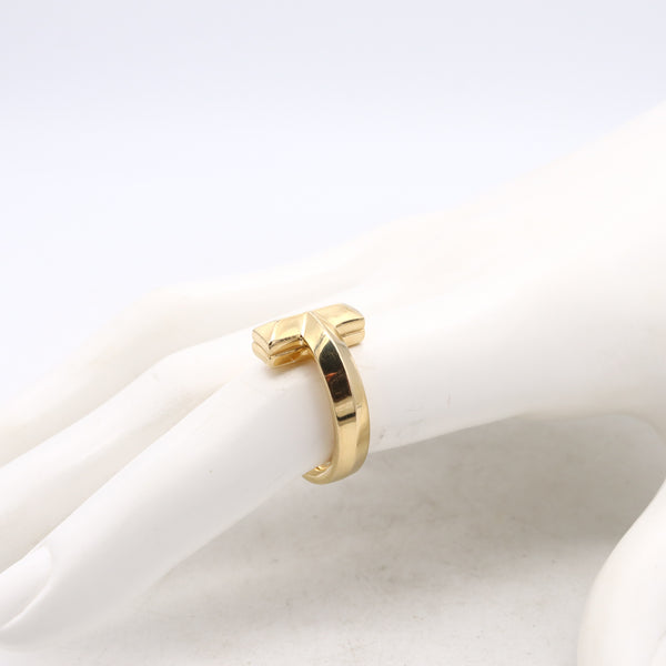 *Tiffany & Co. Large T1 ring in Solid 18 kt yellow gold with box