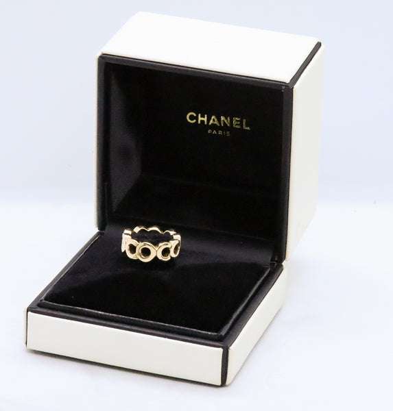 CHANEL FRANCE 18 KT "COCO" GOLD RING