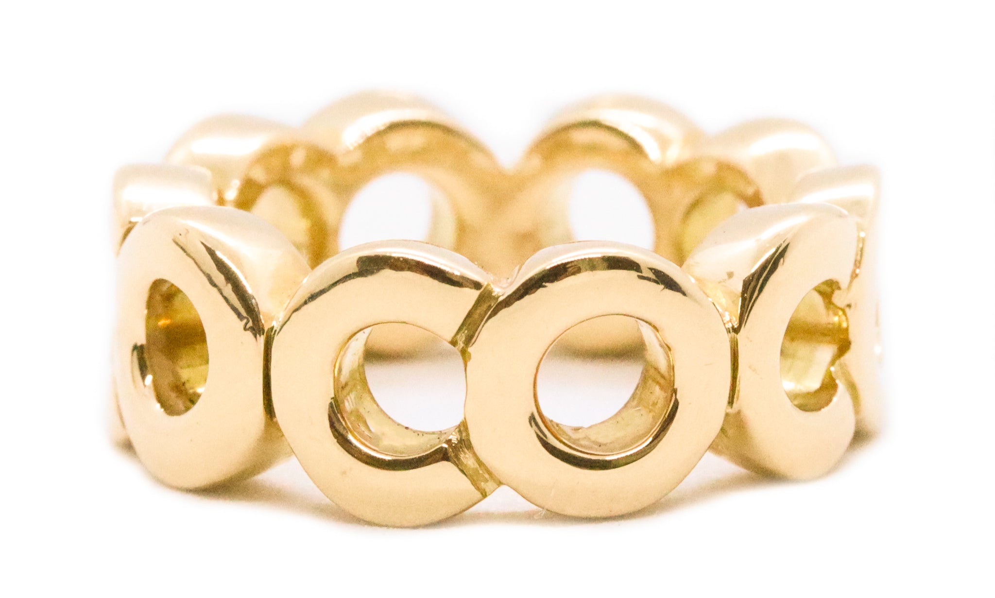 CHANEL FRANCE 18 KT "COCO" GOLD RING