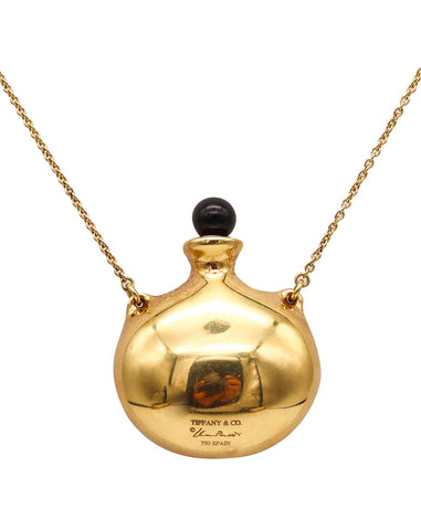 -Tiffany & Co. By Elsa Peretti Perfume Bottle Necklace In 18Kt Yellow Gold With Black Jade