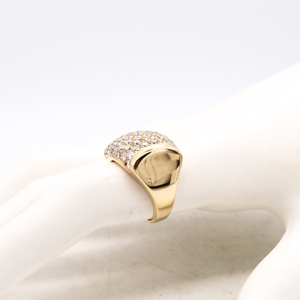 Bvlgari Roma Millenia Cocktail Ring In 18Kt Gold With 3.18 Cts In VS Diamonds