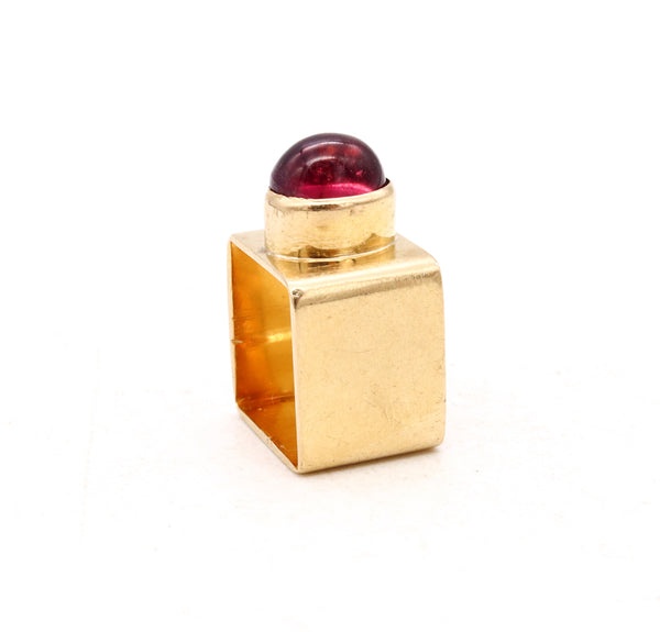 Cartier 1968 Paris Dinh Van 18Kt Yellow Gold Geometric Ring With 3.27 Cts Red Tourmaline