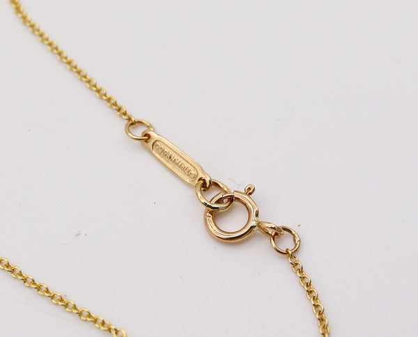 -Tiffany Co 1976 Schlumberger Egg Necklace Chain In 18Kt Yellow Gold With Lapis Lazuli