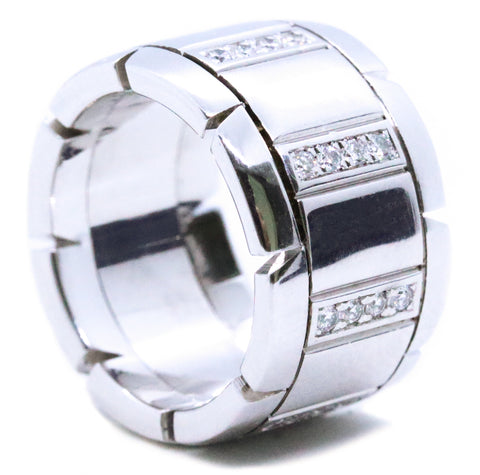 CARTIER PARIS 18 KT TANK RING WITH DIAMONDS