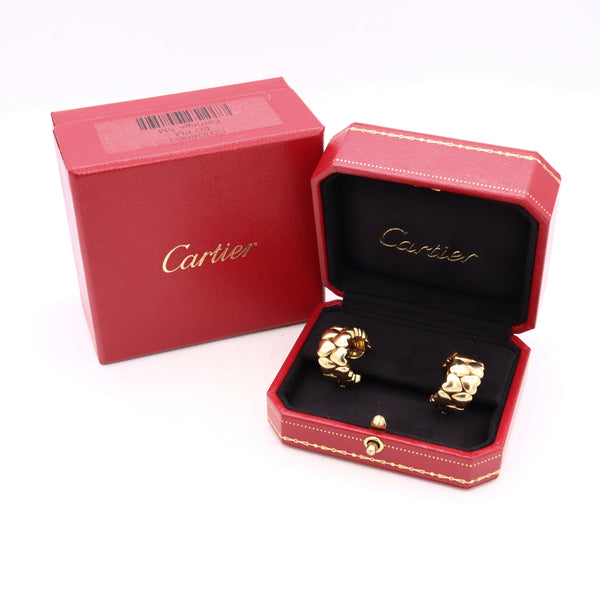 Cartier Paris Double Row Hearts Earrings In Solid 18Kt Yellow Gold