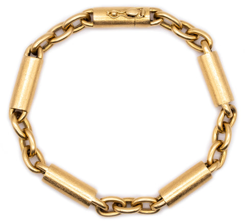 VERONESE ITALY 18 KT BRUSHED GOLD GEOMETRIC BRACELET