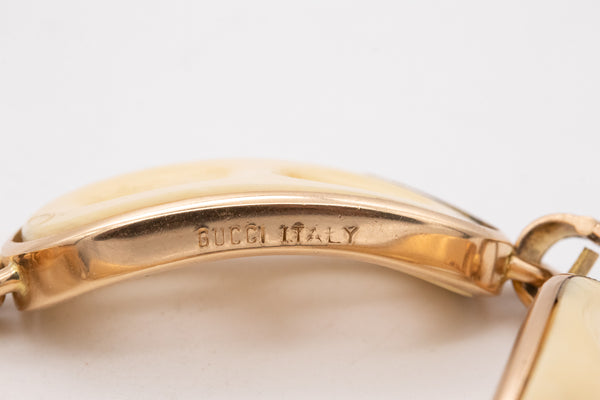 GUCCI 1970 MILANO RARE MARINER BRACELET IN 18 KT YELLOW GOLD WITH FOUR CARVINGS