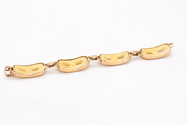 GUCCI 1970 MILANO RARE MARINER BRACELET IN 18 KT YELLOW GOLD WITH FOUR CARVINGS
