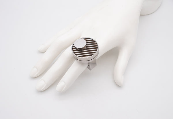 HENRI GARGAT, PARIS 1970 VERY RARE KINETIC OPTICAL MOVEABLE RING