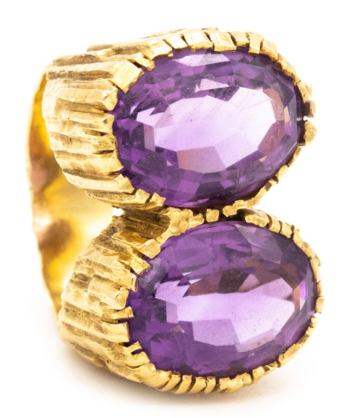 Tiffany Co. Andrew Grima 1972 London Cocktail Ring In 18Kt With 16.45 Cts Amethyst