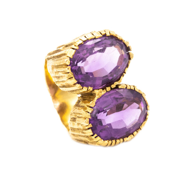 Tiffany Co. Andrew Grima 1972 London Cocktail Ring In 18Kt With 16.45 Cts Amethyst