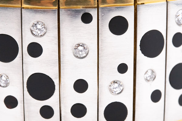 MICHAEL BONDANZA 18 KT GOLD & PLATINUM POLKA DOT BRACELET WITH 3.25 Cts DIAMOND