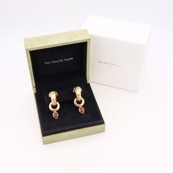 *Van Cleef & Arpels Convertible earrings in 18 kt yellow gold with 5.42 Cts citrines