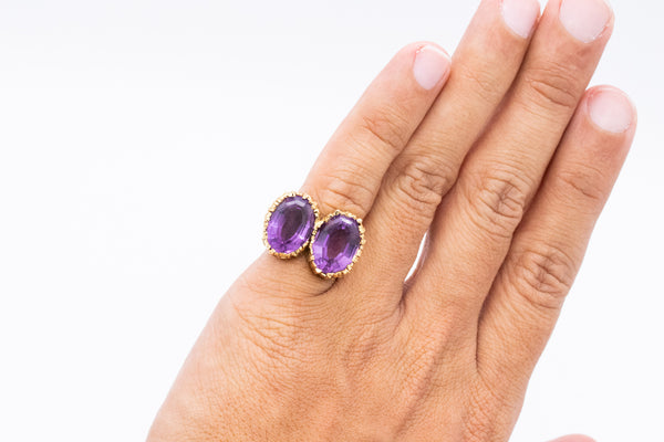 Tiffany Co. Andrew Grima 1972 London Cocktail Ring In 18Kt With 16.45 Cts Amethyst