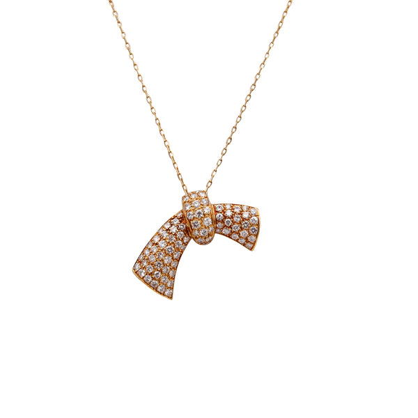 Van Cleef And Arpels Paris Convertible Pendant Brooch In 18Kt Gold With 3.16 Cts In VS Diamonds