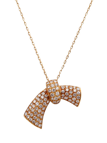 Van Cleef And Arpels Paris Convertible Pendant Brooch In 18Kt Gold With 3.16 Cts In VS Diamonds