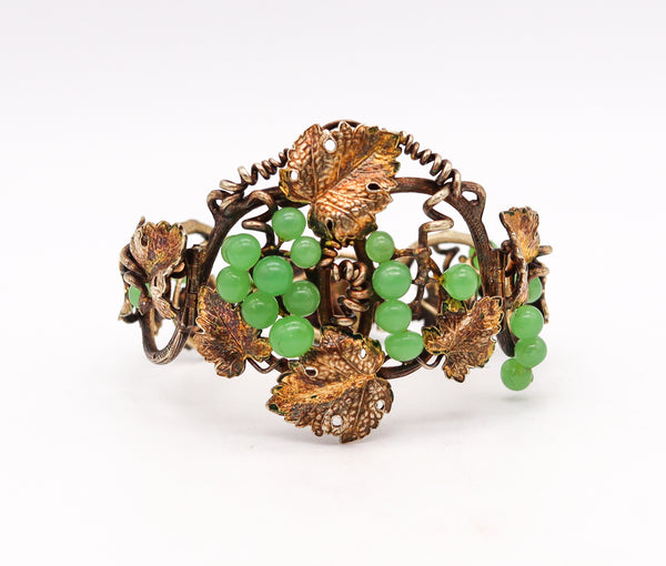 -Phillips Brothers 1880 London Bracelet In Sterling Silver With Jadeite Green Jade