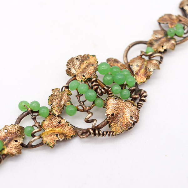 -Phillips Brothers 1880 London Bracelet In Sterling Silver With Jadeite Green Jade
