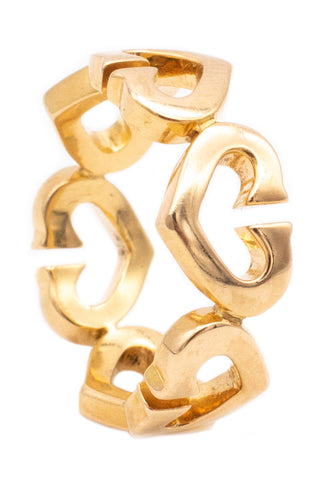 CARTIER PARIS 18 KT YELLOW GOLD C OF CARTIER HEARTS ETTERNITY RING