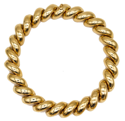 -Tiffany Co. Bold San Marcos Links Necklace In Solid 14Kt Yellow Gold