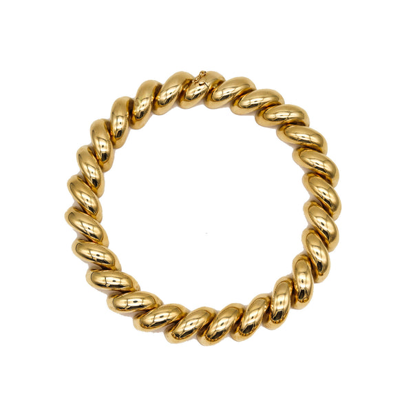 -Tiffany Co. Bold San Marcos Links Necklace In Solid 14Kt Yellow Gold