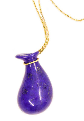 TIFFANY & CO. 18 KT ELSA PERETTI WATER JUG LAPIS LAZULI NECKLACE