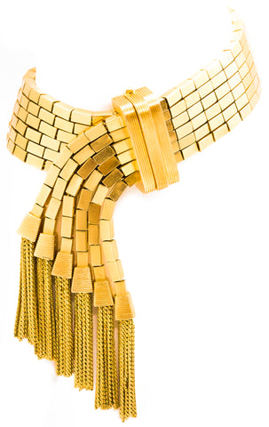 ART DECO 1940 MASSIVE 18 KT GOLD BUCKLE BRACELET