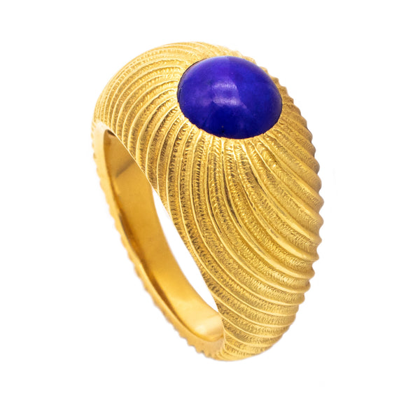 TIFFANY & CO. SCHLUMBERGER STUDIOS 18 KT YELLOW GOLD RING WITH LAPIS LAZULI