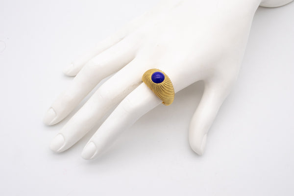 TIFFANY & CO. SCHLUMBERGER STUDIOS 18 KT YELLOW GOLD RING WITH LAPIS LAZULI