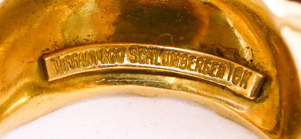 TIFANNY & CO. SCHLUMBERGER ENAMEL 18 KT GOLD RING