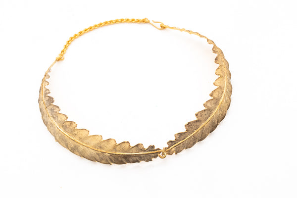 *Buccellati 1970 Milano 18 kt gold Foglia Quercia necklace with organic motifs