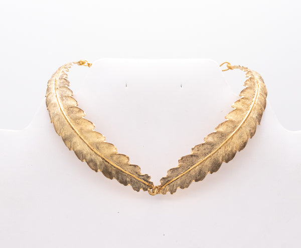 *Buccellati 1970 Milano 18 kt gold Foglia Quercia necklace with organic motifs