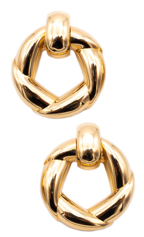 CARTIER PARIS 18 KT YELLOW GOLD LARGE DOOR KNOCKER EARRINGS