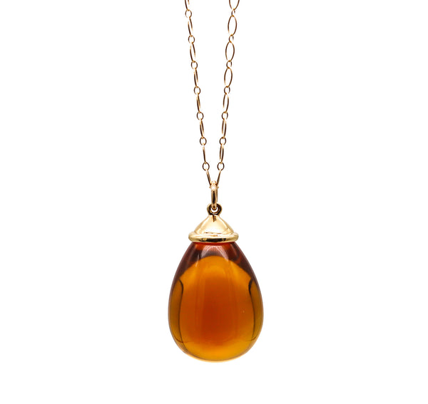 -Tiffany & Co. By Paloma Picasso Necklace Pendant In 18Kt Gold With 100 Ctw Citrine