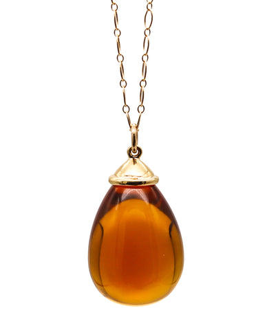 -Tiffany & Co. By Paloma Picasso Necklace Pendant In 18Kt Gold With 100 Ctw Citrine