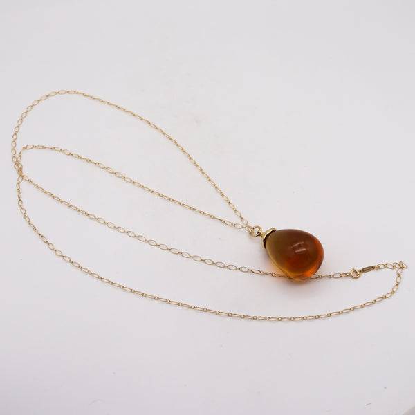-Tiffany & Co. By Paloma Picasso Necklace Pendant In 18Kt Gold With 100 Ctw Citrine