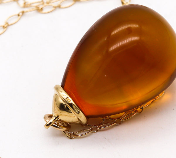 -Tiffany & Co. By Paloma Picasso Necklace Pendant In 18Kt Gold With 100 Ctw Citrine