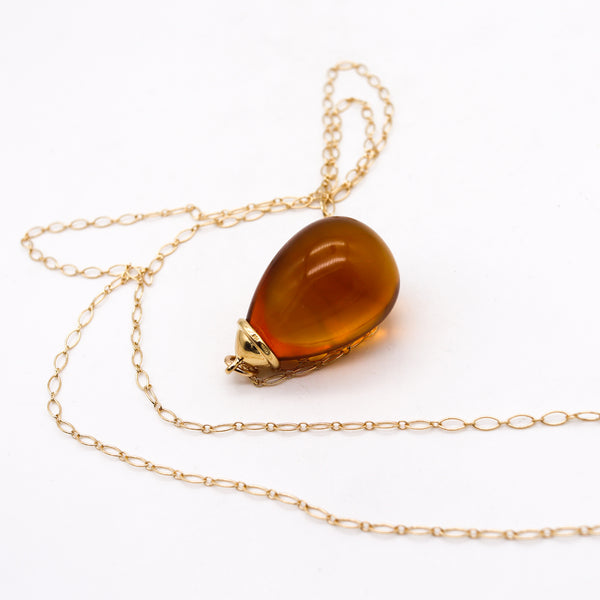 -Tiffany & Co. By Paloma Picasso Necklace Pendant In 18Kt Gold With 100 Ctw Citrine