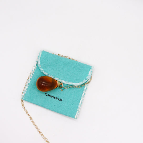-Tiffany & Co. By Paloma Picasso Necklace Pendant In 18Kt Gold With 100 Ctw Citrine