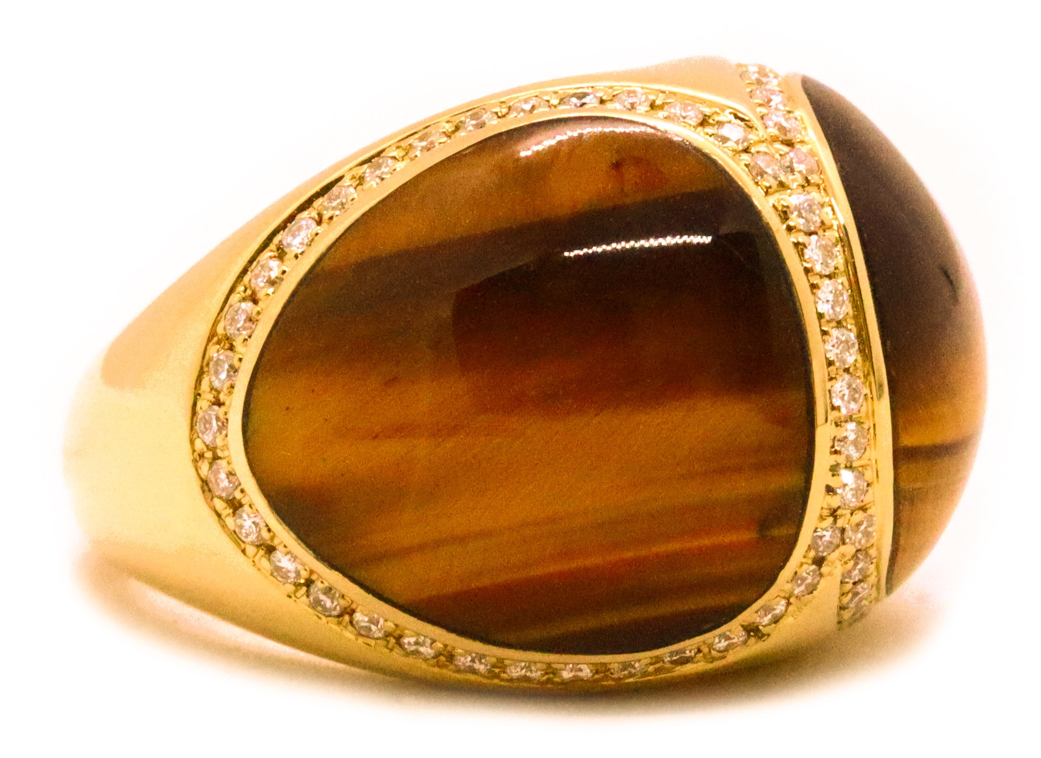 DI MODOLO DIAMONDS TIGER EYE 18 KT TRIADA COCKTAIL RING