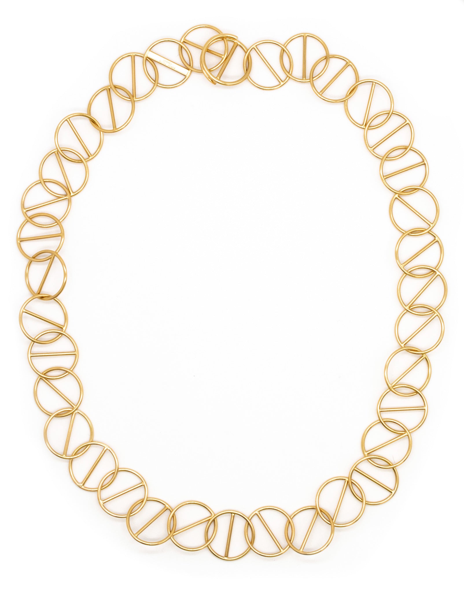HERMES PARIS 18 KT GOLD NECKLACE WITH MULTIPLES GEOMETRIC H LINKS