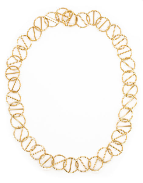 HERMES PARIS 18 KT GOLD NECKLACE WITH MULTIPLES GEOMETRIC H LINKS