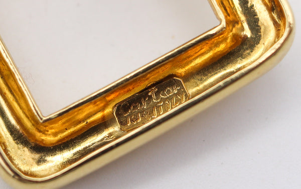 -Cartier 1970 Geometric Squares And knots Earrings In 18Kt Yellow Gold